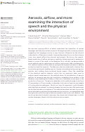 Cover page: Aerosols, airflow, and more: examining the interaction of speech and the physical environment.