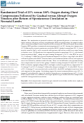 Cover page: Randomized Trial of 21% versus 100% Oxygen during Chest Compressions Followed by Gradual versus Abrupt Oxygen Titration after Return of Spontaneous Circulation in Neonatal Lambs.