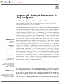 Cover page: Lymphocytic Airway Inflammation in Lung Allografts