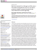 Cover page: Bacteria isolated from Bengal cat (Felis catus × Prionailurus bengalensis) anal sac secretions produce volatile compounds potentially associated with animal signaling