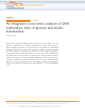 Cover page: An integrative cross-omics analysis of DNA methylation sites of glucose and insulin homeostasis