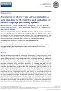 Cover page: Annotation of phenotypes using ontologies: a gold standard for the training and evaluation of natural language processing systems