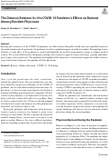 Cover page: The Distance Between Us: the COVID-19 Pandemic’s Effects on Burnout Among Resident Physicians