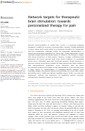 Cover page: Network targets for therapeutic brain stimulation: towards personalized therapy for pain.