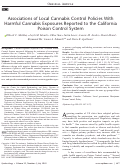 Cover page: Associations of Local Cannabis Control Policies With Harmful Cannabis Exposures Reported to the California Poison Control System