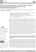 Cover page: Effects of Cooking Processes on Protein Nutritional Values and Volatile Flavor Substances of Silver Carp (Hypophthalmichthys molitrix).