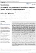 Cover page: Occupational posttraumatic stress disorder and workplace violence in workers’ compensation claims