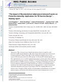 Cover page: “The Impact of Mycobacterium tuberculosis Immune Evasion on Protective Immunity: Implications for TB Vaccine Design” – Meeting report