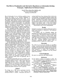 Cover page: The Effect of Explanation and Alternative Hypotheses on Information-Seeking Strategies: Implications for Science Literacy