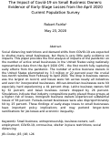 Cover page: The Impact of Covid-19 on Small Business Owners: Evidence of Early-Stage Losses from the April 2020 Current Population Survey