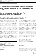 Cover page: A comparison of echocardiography to invasive measurement in the evaluation of pulmonary arterial hypertension in a rat model