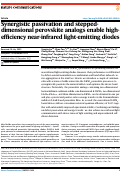 Cover page: Synergistic passivation and stepped-dimensional perovskite analogs enable high-efficiency near-infrared light-emitting diodes
