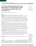 Cover page: A 6-week, double-blind, placebo- and haloperidol-controlled, phase II study of lurasidone in patients with acute schizophrenia.