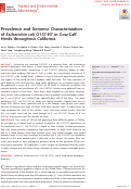 Cover page: Prevalence and Genomic Characterization of Escherichia coli O157:H7 in Cow-Calf Herds throughout California