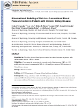 Cover page: Observational Modeling of Strict vs Conventional Blood Pressure Control in Patients With Chronic Kidney Disease