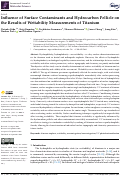 Cover page: Influence of Surface Contaminants and Hydrocarbon Pellicle on the Results of Wettability Measurements of Titanium.