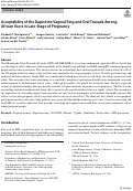 Cover page: Acceptability of the Dapivirine Vaginal Ring and Oral Truvada Among African Users in Late-Stage of Pregnancy.