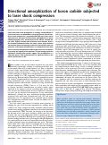 Cover page: Directional amorphization of boron carbide subjected to laser shock compression