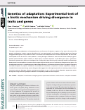 Cover page: Genetics of adaptation: Experimental test of a biotic mechanism driving divergence in traits and genes