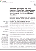 Cover page: Tunneling Nanotubes and Gap Junctions–Their Role in Long-Range Intercellular Communication during Development, Health, and Disease Conditions