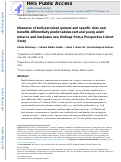 Cover page: Measures of both perceived general and specific risks and benefits differentially predict adolescent and young adult tobacco and marijuana use: findings from a Prospective Cohort Study