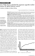 Cover page: How Philip Morris unlocked the Japanese cigarette market: lessons for global tobacco control