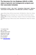 Cover page: The Genomes On Line Database (GOLD) in 2009: status of genomic and metagenomic projects and their associated metadata