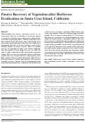 Cover page: Passive Recovery of Vegetation after Herbivore Eradication on Santa Cruz Island, California