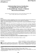 Cover page: Understanding Factors Contributing to Inappropriate Critical Care: A Mixed-Methods Analysis of Medical Record Documentation