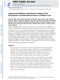 Cover page: Applying the Multiphase Optimization Strategy for the Development of Optimized Interventions in Palliative Care