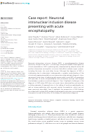 Cover page: Case report: Neuronal intranuclear inclusion disease presenting with acute encephalopathy.