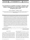 Cover page: Larval behavior regulates nearshore retention and offshore migration in an upwelling shadow and along the open coast