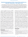 Cover page: Hospitalizations Associated with COVID-19 Among Children and Adolescents — COVID-NET, 14 States, March 1, 2020–August 14, 2021