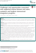 Cover page: Challenges and opportunities associated with neglected tropical disease and water, sanitation and hygiene intersectoral integration programs