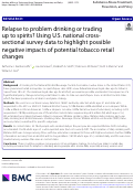 Cover page: Relapse to problem drinking or trading up to spirits? Using U.S. national cross-sectional survey data to highlight possible negative impacts of potential tobacco retail changes