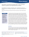 Cover page: Sequencing T-cell redirection therapies leads to deep and durable responses in patients with relapsed/refractory myeloma.