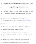 Cover page: Simulation of experimental synthetic DNA tracer transport through the vadose zone