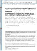 Cover page: Influence of maternal obesity on the association between common pregnancy complications and risk of childhood obesity: an individual participant data meta-analysis