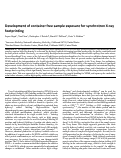 Cover page: Development of Container Free Sample Exposure for Synchrotron X‑ray Footprinting