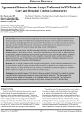 Cover page: Agreement Between Serum Assays Performed in ED Point-of-Care  and Hospital Central Laboratories