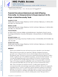 Cover page: Parental Educational Attainment and Adult Offspring Personality: An Intergenerational Life Span Approach to the Origin of Adult Personality Traits