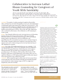 Cover page: Collaborative to Increase Lethal Means Counseling for Caregivers of Youth With Suicidality.