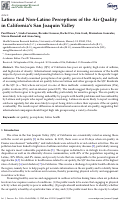 Cover page: Latino and Non-Latino Perceptions of the Air Quality in California’s San Joaquin Valley