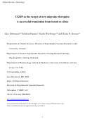 Cover page: CGRP as the target of new migraine therapies — successful translation from bench to clinic