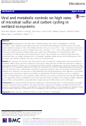 Cover page: Viral and metabolic controls on high rates of microbial sulfur and carbon cycling in wetland ecosystems