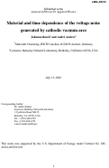 Cover page: Material and time dependence of the voltage noise generated by cathodic vacuum arcs