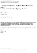 Cover page: A Comparable Systems Analysis Of San Francisco's BART: Lessons For Automated Highway Systems