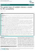 Cover page: The genetic basis of multiple sclerosis:
a model for MS susceptibility