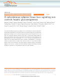 Cover page: A subcutaneous adipose tissue–liver signalling axis controls hepatic gluconeogenesis