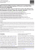 Cover page: Biomechanical Phenotyping of Chronic Low Back Pain: Protocol for BACPAC